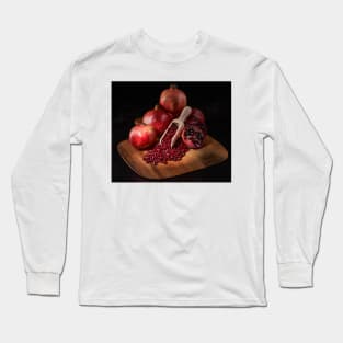 Fresh pomegranate fruits and seeds Long Sleeve T-Shirt